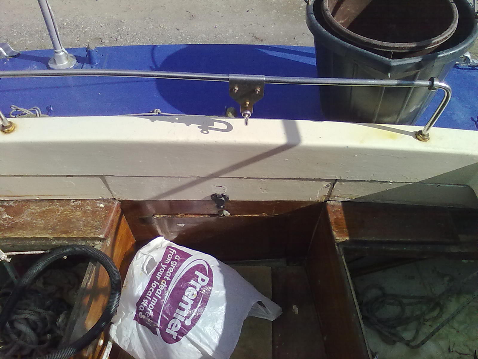 s/s traveller rail and slide, now removed with nuts vgc approx 1m wide very strong