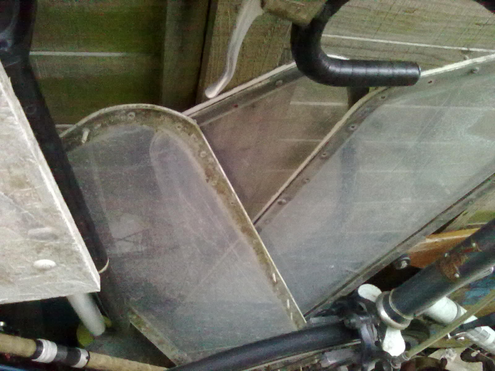 set of metal framed perspex windows - the perspex is cracked but the frames unique for early SD23, see below - nice!