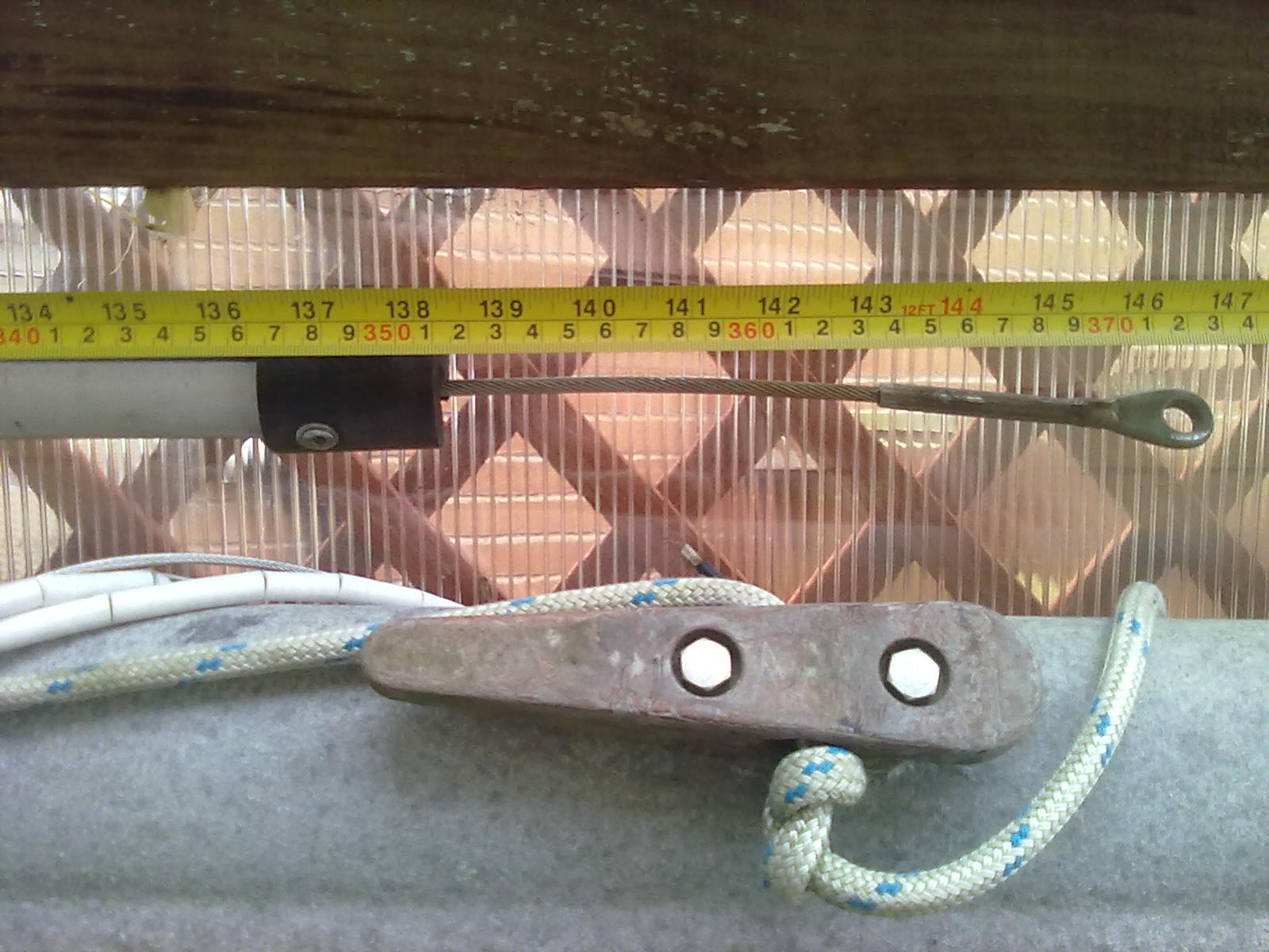 platimo furling - slide top to halyard eye is 26cm,  system  LOA is 8.72m