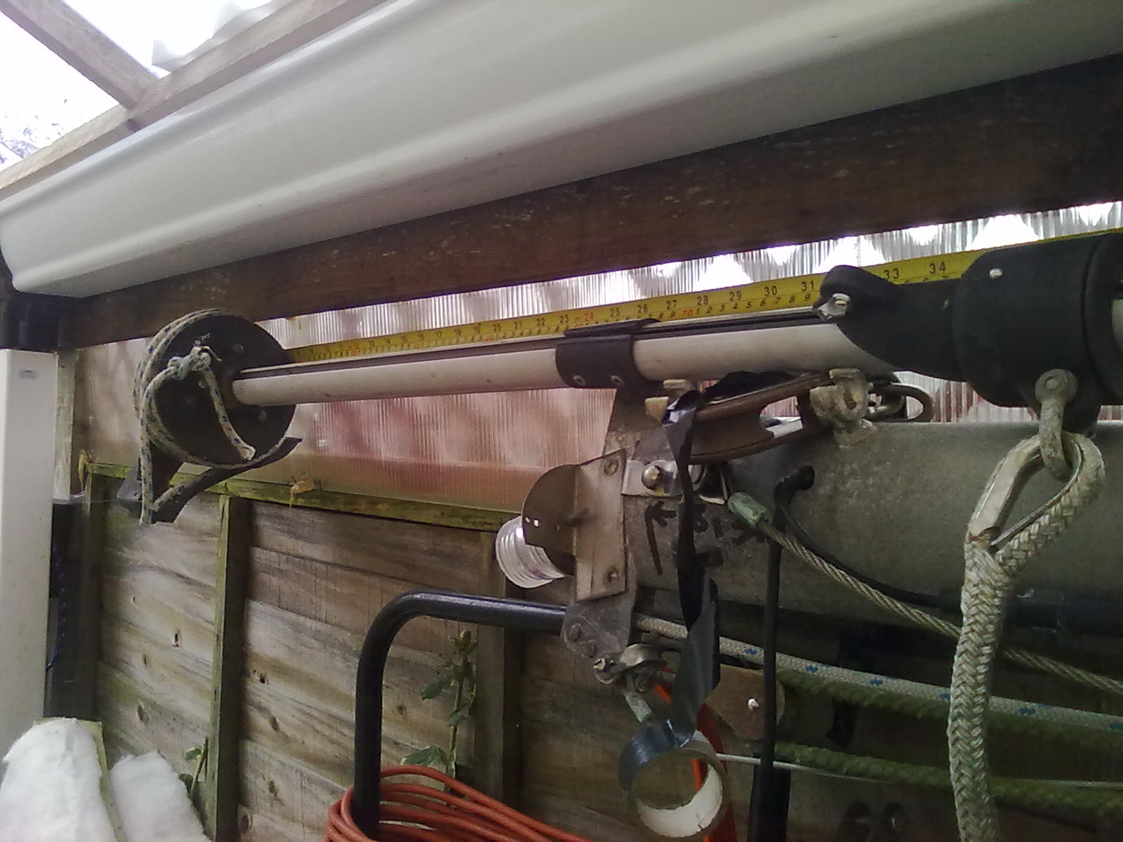 platimo furling - lower end view in dry storage